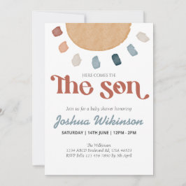 Boho vem aqui o convite do filho chá de fraldas