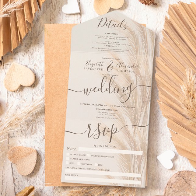 Boho verão pampas gramíneas d'água casamento (Criador carregado)
