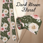 Boho Verde Oliva Escuro Bege Creme Floral Gravata<br><div class="desc">Gravata Floral Boho Verde Oliva Escuro com Blush e Rosa Creme</div>