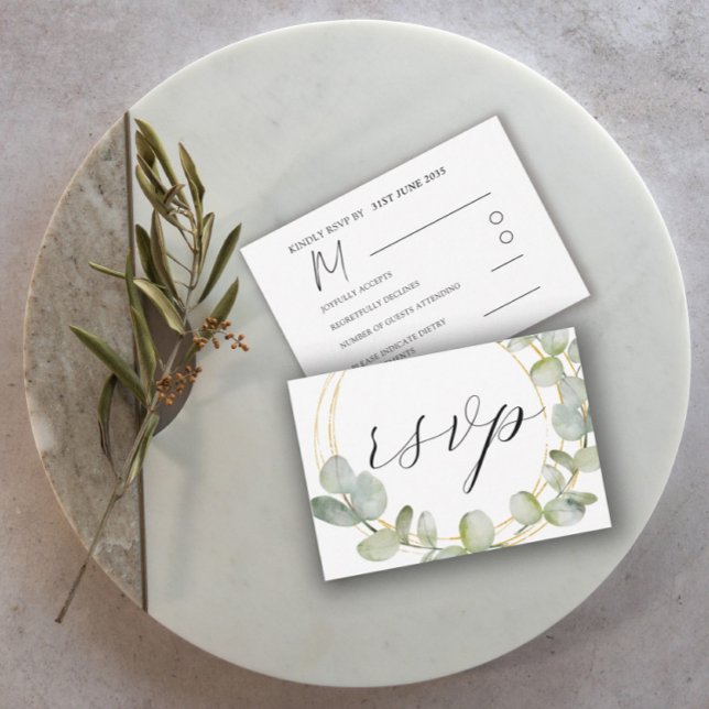 Boho Verde Sálvia Eucalipto & Casamento RSVP Doura (Criador carregado)
