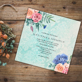 Boho Vintage desbotou Rosas verdes, Casamento Hydr