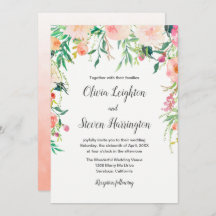 Boho Watercolor Convite Para Casamento Floral