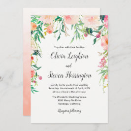 Boho Watercolor Convite Para Casamento Floral