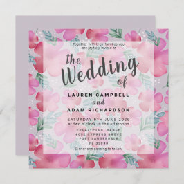 Boho Watercolor Floral Blush Pink Casamento