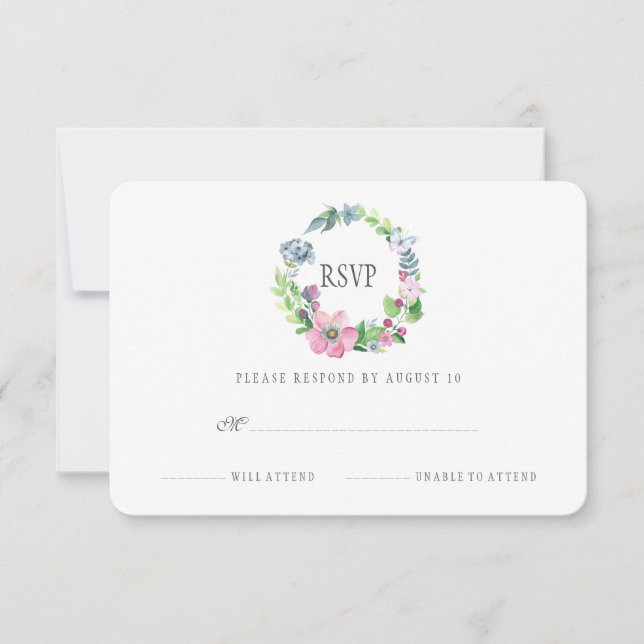 Boho Watercolor Floral & Butterfly | RSVP (Frente)