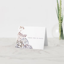 Boho Watercolor Floral Obrigado Cartões