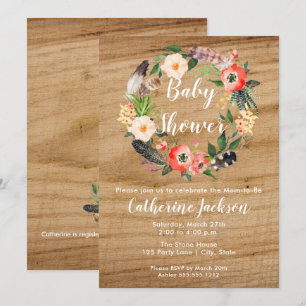 Boho Watercolor Flowers   Convite ao Chá de frald
