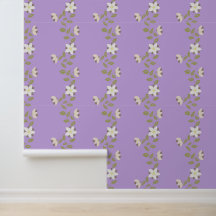 Boho Wavy Flower Vines on Purple