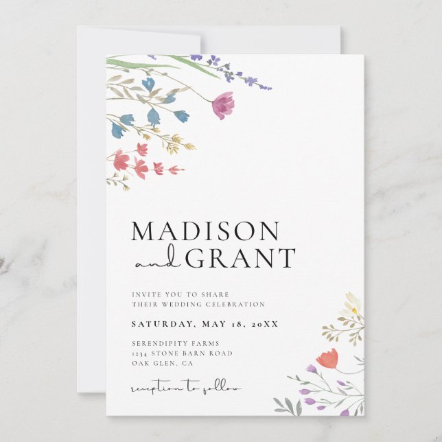 Boho Wedation Invitation, Convite de casamento De  (Frente)