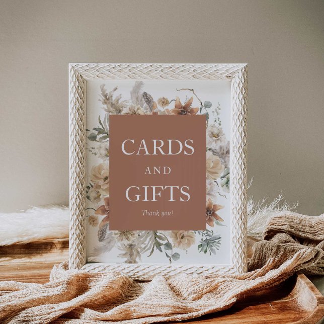 Boho Wedding Cards and Gifts Impressão (Criador carregado)