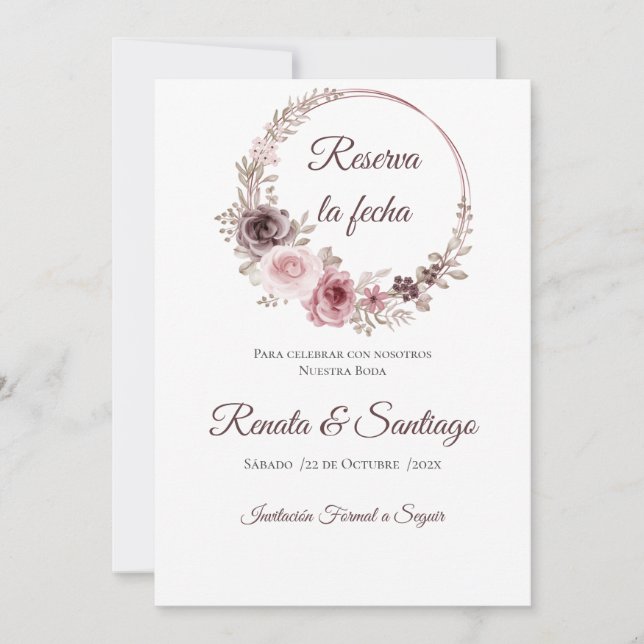 Boho Wedding Salvar a Data (Frente)
