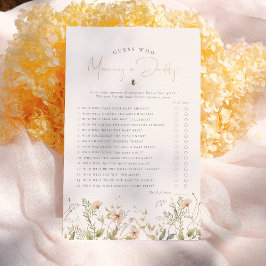 Boho Wildflower Adivinha Quem Joga Chá de fraldas