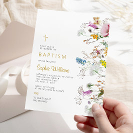Boho Wildflower Baptism Convite