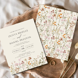 Boho Wildflower Beige Garden Casamento