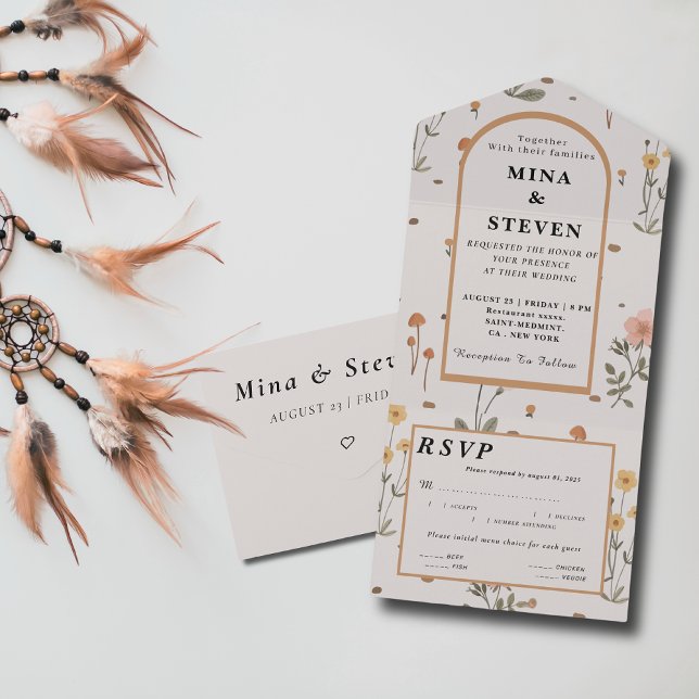 Boho Wildflower beige Wedding (Criador carregado)