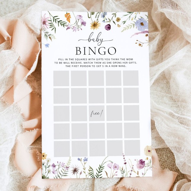 Boho Wildflower Chá de fraldas Game Baby Bingo (Criador carregado)