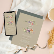 Boho Wildflower Convites para Casamento Floral