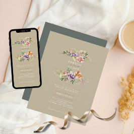 Boho Wildflower Convites para Casamento Floral