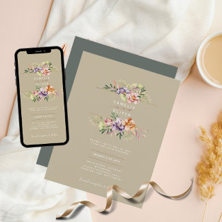Boho Wildflower Convites para Casamento Floral