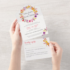 Boho Wildflower Fall Wreath Foliage Casamento