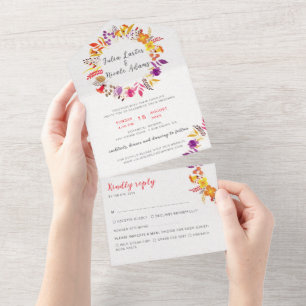 Boho Wildflower Fall Wreath Foliage Casamento