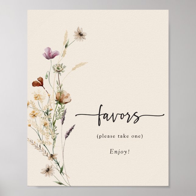Boho Wildflower favorece Poster (Frente)