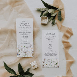 Boho Wildflower Programa Ordem de Acontecimentos