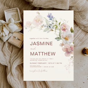 Boho Wildflower Terracotta Convite Para Casamento
