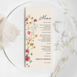 Boho Wildflower Wedding Menu