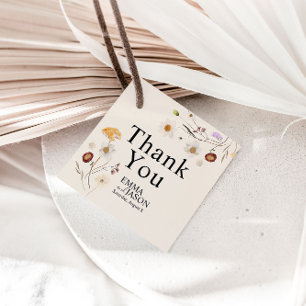 Boho Wildflower Wedding Obrigado Presente Etiqueta