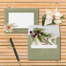 Boho Winter Greenery Boughs Sage Green