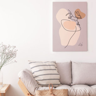 Boho Woman Line Art , Terthy Tones Poster