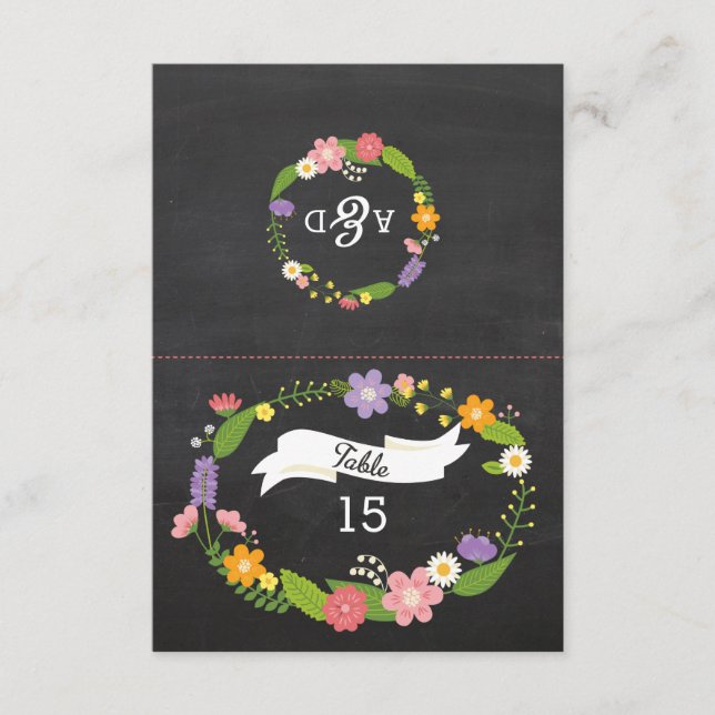 Boho Woodland Wreath no Casamento Chalkboard (Frente)