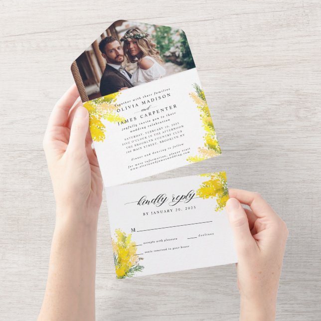 Boho Yellow Summer Wildflower Foto Rustic Casament (Aba destacável)