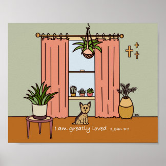 Boho Yorkie Digital Art Impressão 1 John 3:1