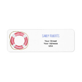 Boia de vida da cor d'água - Etiqueta de Endereço