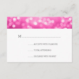 Bokeh cor-de-rosa ilumina RSVP Wedding elegante