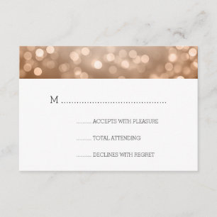 Bokeh de cobre ilumina RSVP Wedding elegante