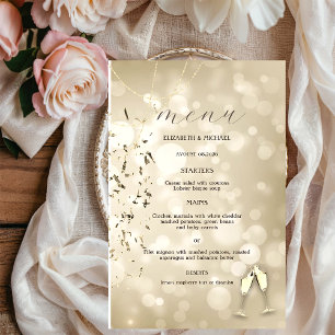 Bokeh Elegante, Taças de Vinho Confetes Casamento