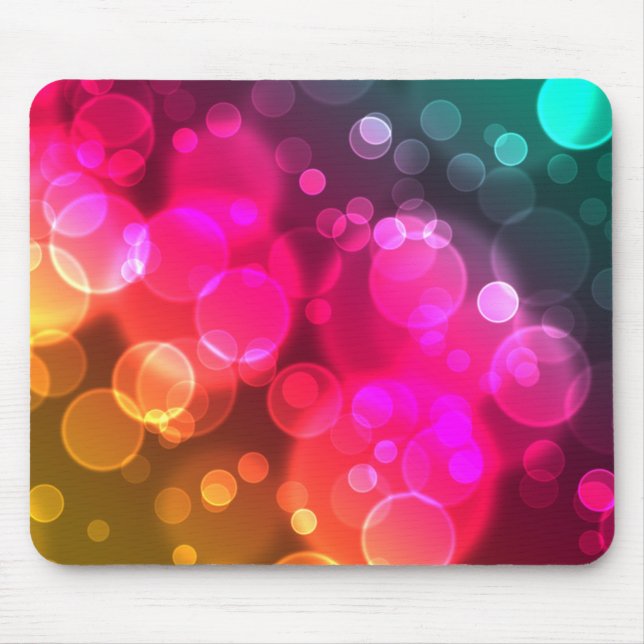 Bokeh geométrico borbulha Mousepad (Frente)