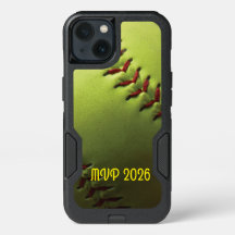 Bola Amarela do Nome do Jogador de Softball