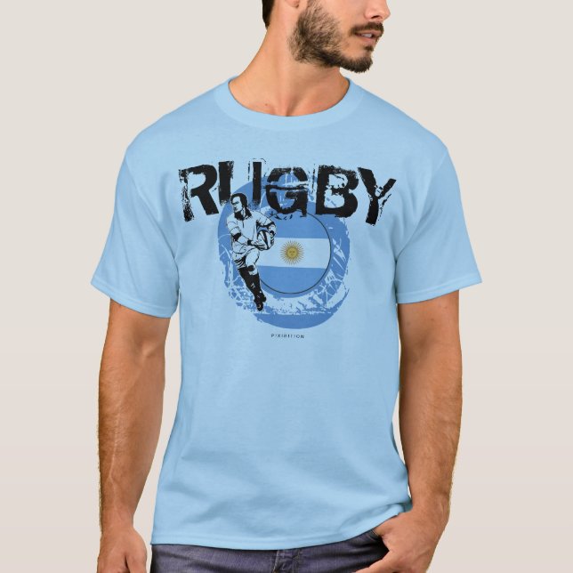 Bola da passagem do t-shirt dos fãs do rugby de (Frente)