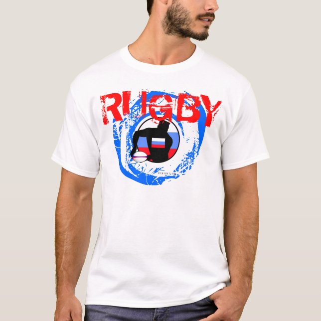 Bola da passagem do t-shirt dos fãs do rugby de (Frente)