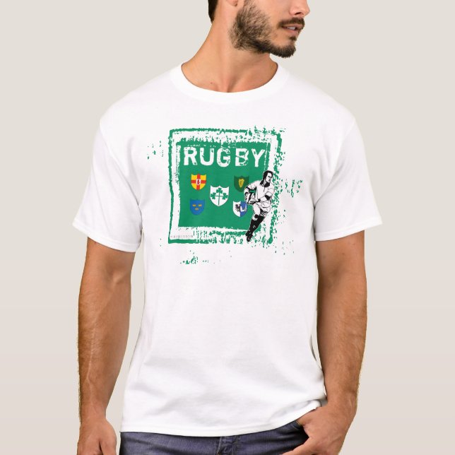 Bola da passagem do t-shirt dos fãs do rugby de (Frente)