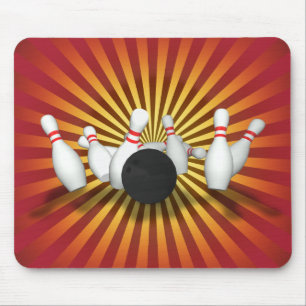 Bola de boliche & pinos: modelo 3D: Mousepad