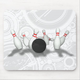 Bola de boliche & pinos: modelo 3D: Mousepad