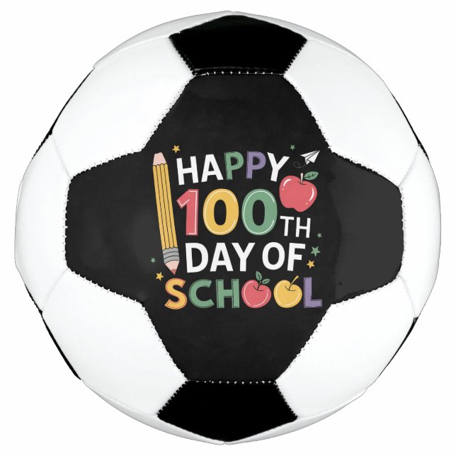 Bola De Futebol 100º Dia dos Professores Feliz 100 Dias (Frente)