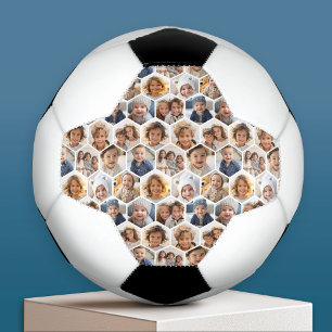 Bola De Futebol 12 Colagem de Fotos - padrão funky de hexágono em 