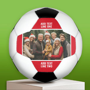 Bola De Futebol 1 Família de Colagem de Fotos - Vermelho Sólido co