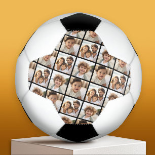 Bola De Futebol 3 Colagem de Fotos - Padrão Agregado - Preto
